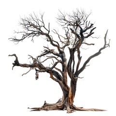 Fototapeta premium Dried tree illustrated painting drawing.