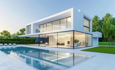 Modern house with a pool and terrace