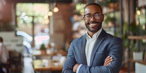 Obraz premium Confident Business Leader Hosting Charity Fundraising Event with Charismatic Presence
