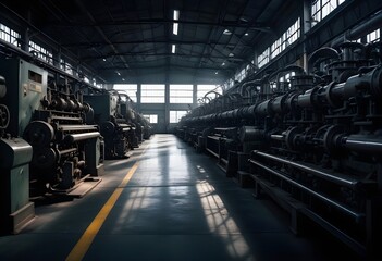 Fototapeta premium Old industrial machines in a factory. Close-up of machines working in a factory