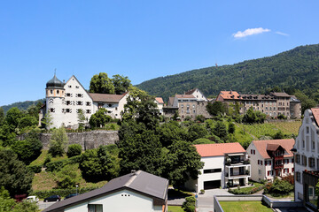 Fototapeta na wymiar Oberstadt (upper city) in Bregenz, Austria on Lake Constance