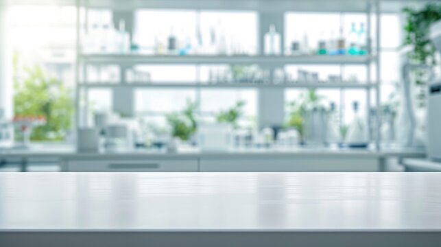 Empty Table Ready for Lab Products