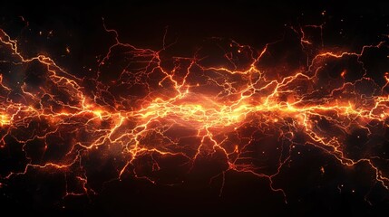 Electrifying Energy Burst - Dynamic Abstract Lightning Bolts on a Dark Background Capturing the Power and Intensity of Electricity in a Stunning Visual Display