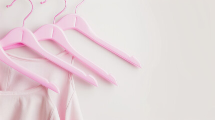 Women's hangers on a pristine white background with space for captions or headlines