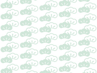 和柄パターンの背景壁紙素材、緑色の笠松模様のベクターイラスト