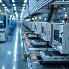 High Tech Electronics Manufacturing Plant with Precision Machinery and Advanced Industry Concept