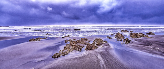 Beach of Los Quebrantos, Cantabrian Sea, San Juan de la Arena, Soto del Barco, Principado de...