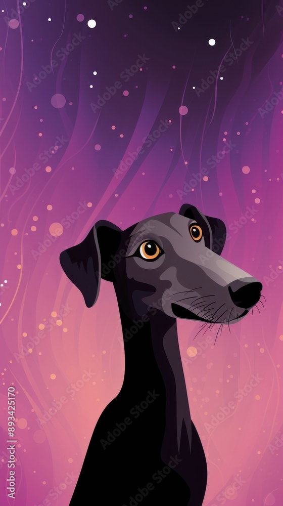 Wall mural Smart greyhound animal graphics wildlife.