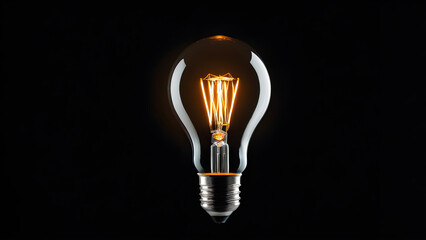 Image of a light bulb on a black background