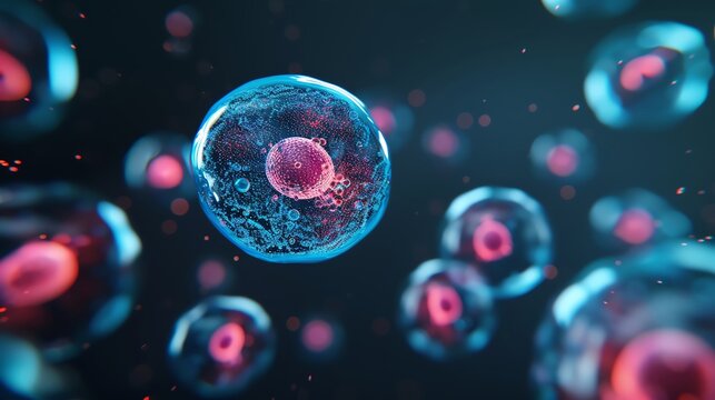 Cellular mitosis showing chromosome alignment, science discovery pattern, biological process