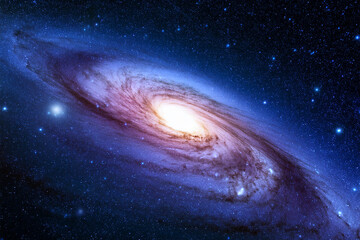 Fototapeta premium Vibrant cosmic backdrop with dazzling stars, colorful galaxies, and dynamic nebulae.