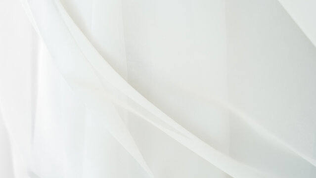 Elegant white tulle background for home textiles and wedding dress fabric