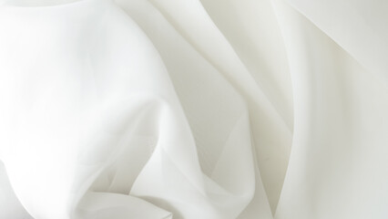 Elegant white tulle background for home textiles and wedding dress fabric