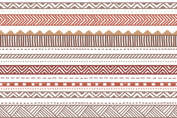 Ethnic vector seamless pattern. Tribal geometric background, traditional craft motif, maya, aztec, mexican ornament. Warm, cozy autumn print