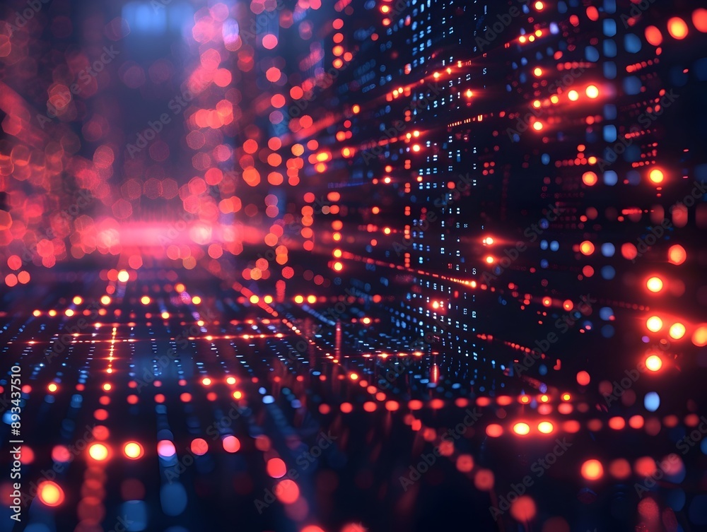 Aufkleber captivating cyber matrix with interconnected data streams and glowing elements abstract digital tech