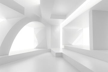 Fototapeta premium Modern Minimalist White Interior