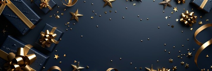 Enhance your gatherings with elegant black and gold gift decorations, bringing sophistication and glamour to your events and celebrations, making them even more special and memorable