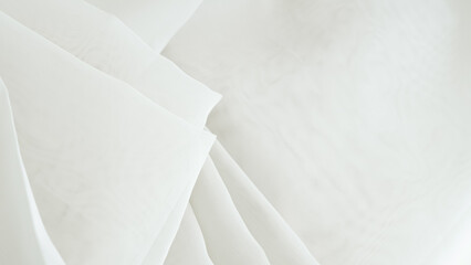 Elegant white tulle background for home textiles and wedding dress fabric