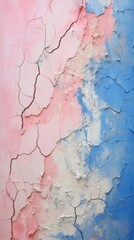 Obraz premium Pink and blue rough paint wall.