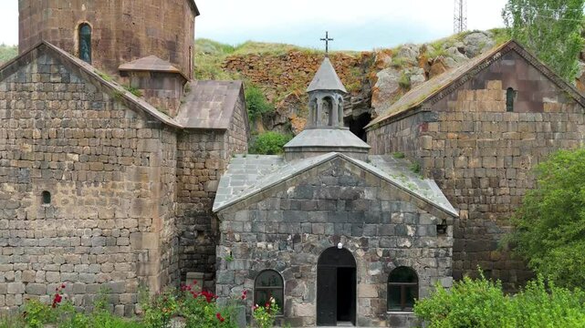 Vanevan Monastery.  located along a gorge south of the village of Artsvanist, southeast of Lake Sevan. Taken with a drone