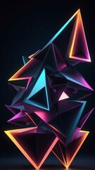 Abstract Glowing Neon Structures for Modern Graphic Design