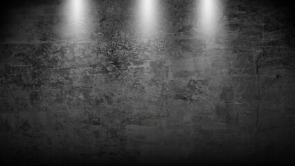 Black wall textured with bright white spotted light