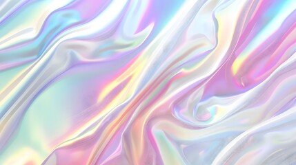 Holographic iridescent hologram background with soft pastel colors, shiny foil effect.