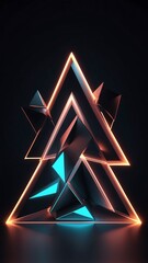 Abstract Glowing Neon Structures for Modern Graphic Design