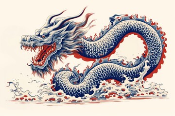 Obraz premium Chinese dragon drawing representation creativity.