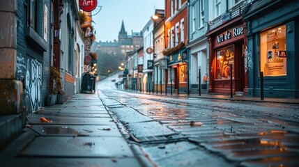 Fototapeta premium Rainy Day Street Scene