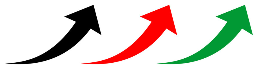 Black arrow icon on transparent background. Flat style arrow icon for your website, design, logo, app, UI., curved arrow sign.