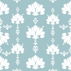 blue Damask Seamless 
Pattern 