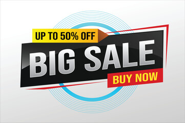 Big sale buy now poster banner graphic design icon logo sign symbol social media website coupon Banner design template for marketing. Special offer promotion retail

