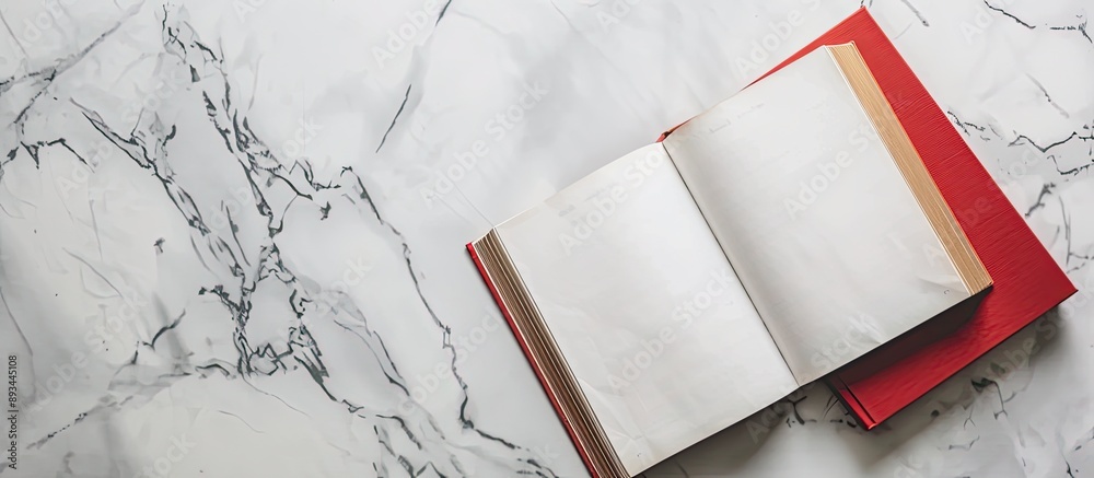 Aufkleber Back to school vibes with an open book on a bright table highlighting a copy space image