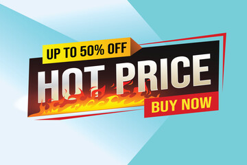 Hot price buy now super sale poster banner graphic design icon logo sign symbol social media website coupon

