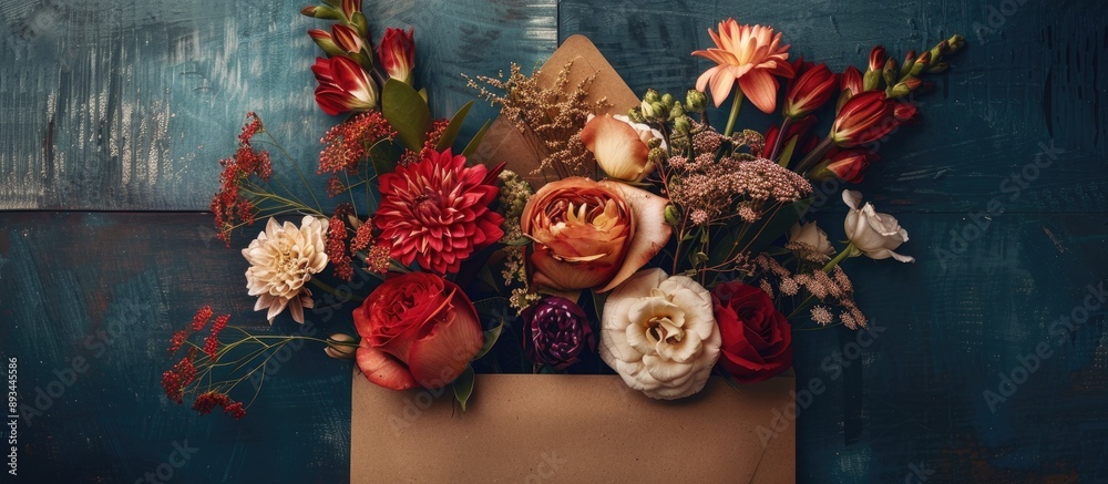 Leinwandbilder floral display in an envelope with copy space image available