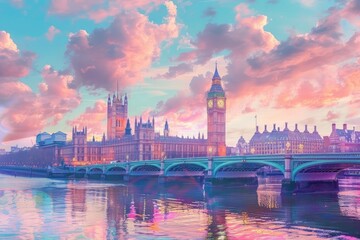 Fototapeta premium London cityscape architecture building landmark.