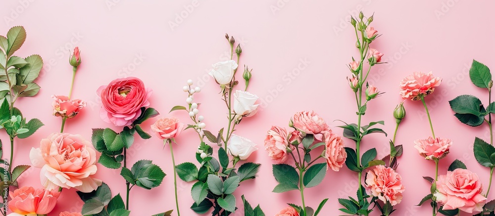 Aufkleber floral arrangement with a feminine touch on a background with copy space image