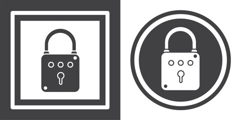 Vector. Padlock symbol. Black and white icon symbol design in flat.