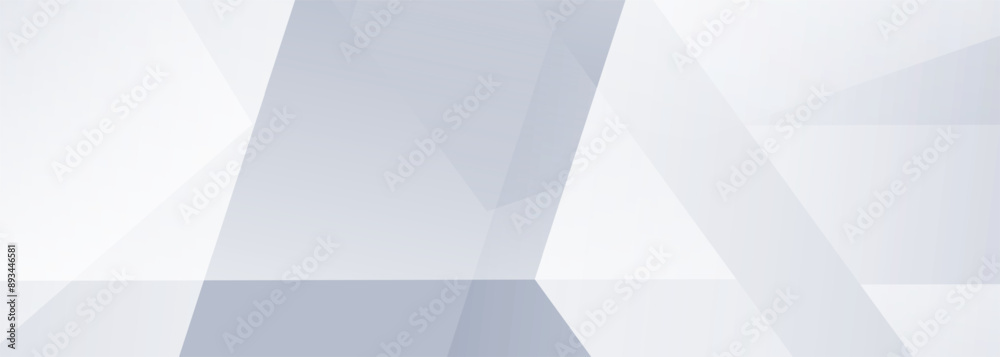 Poster white modern abstract wide banner with geometric shapes. soft grey abstract background. vector illus