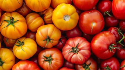 Close-Up of Heirloom Tomatoes in Various Colors