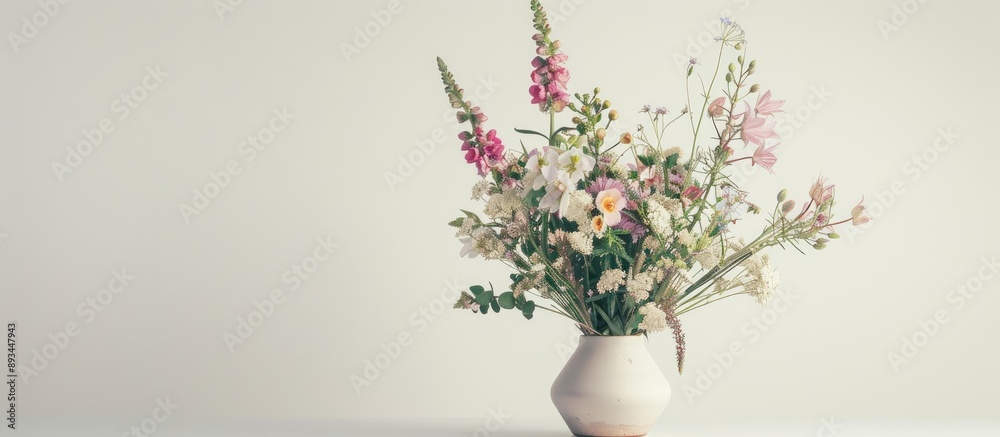 Aufkleber a lovely arrangement of flowers in a vase set against a plain white background creating the perfect 
