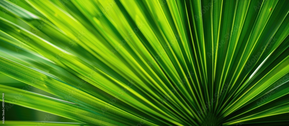 Aufkleber photo of a palm tree s green leaf with copy space image available