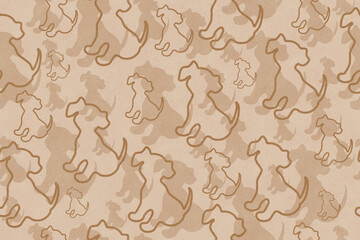  Illustration brown puppy dog background that repeats and seamless