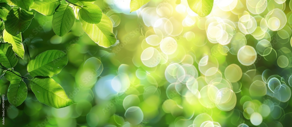 Canvas Prints blurred nature backdrop with bokeh for creative designs green leaves bokeh background from forest wi