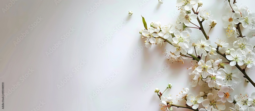 Poster elegant branch with delicate flowers perfect for a copy space image