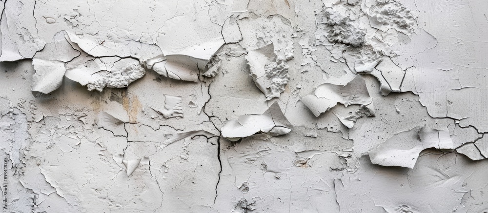Aufkleber detailed close up of a partially demolished plaster wall showcasing a peeling texture ideal as an ab
