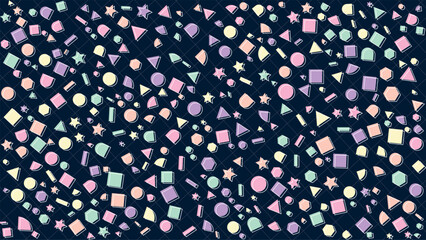 colorful geometric pattern on dark background retro style