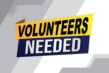 volunteers needed poster banner graphic design icon logo sign symbol social media website coupon


