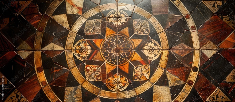 Poster ancient floor ornament with copy space image